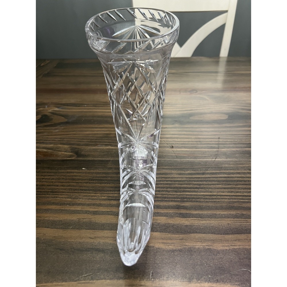 Antique Crystal Horn Of Pleanty Cornucopia Snail Feet - Picture 5 of 8